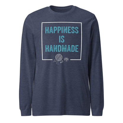 Happiness Is Handmade Long Sleeve Tee Heather Navy / S