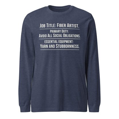 Job Title Long Sleeve Tee Heather Navy / S