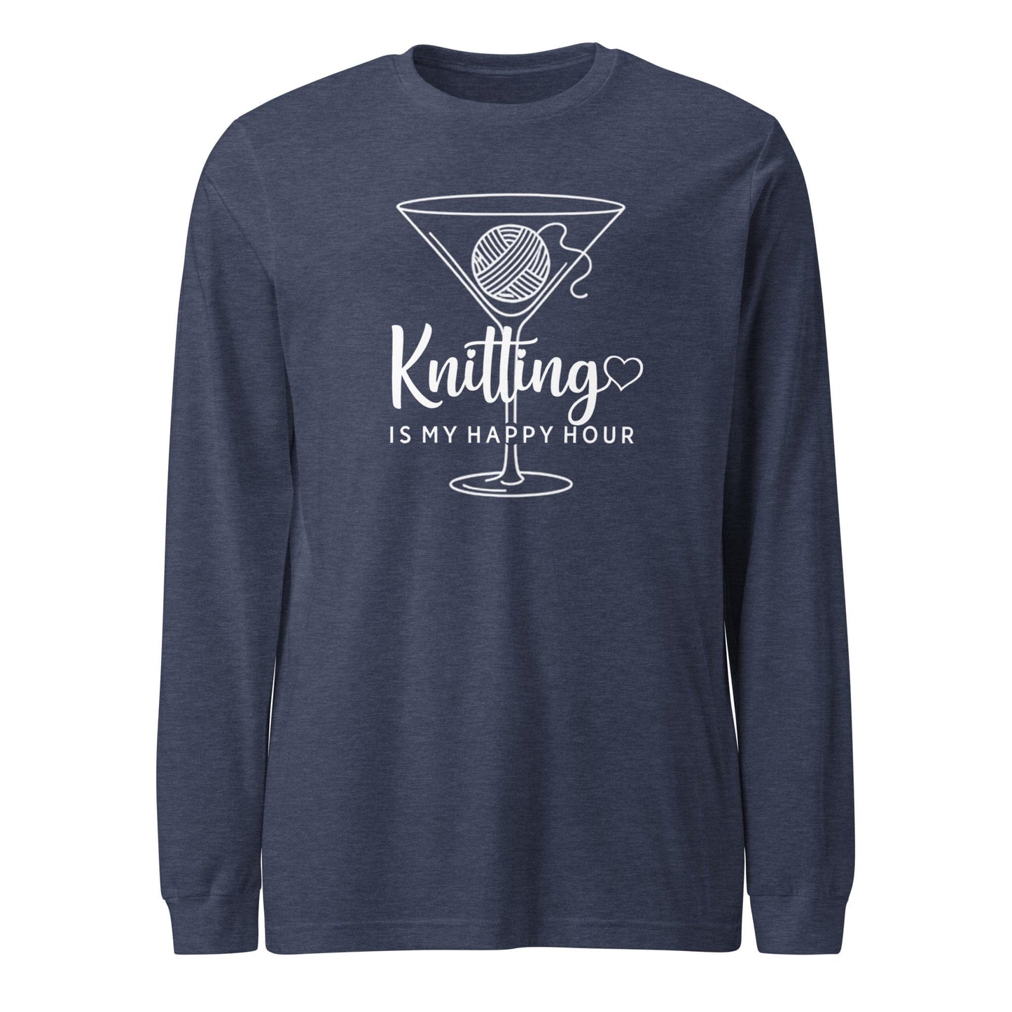 Knitting Happy Hour Long Sleeve Tee Heather Navy / S