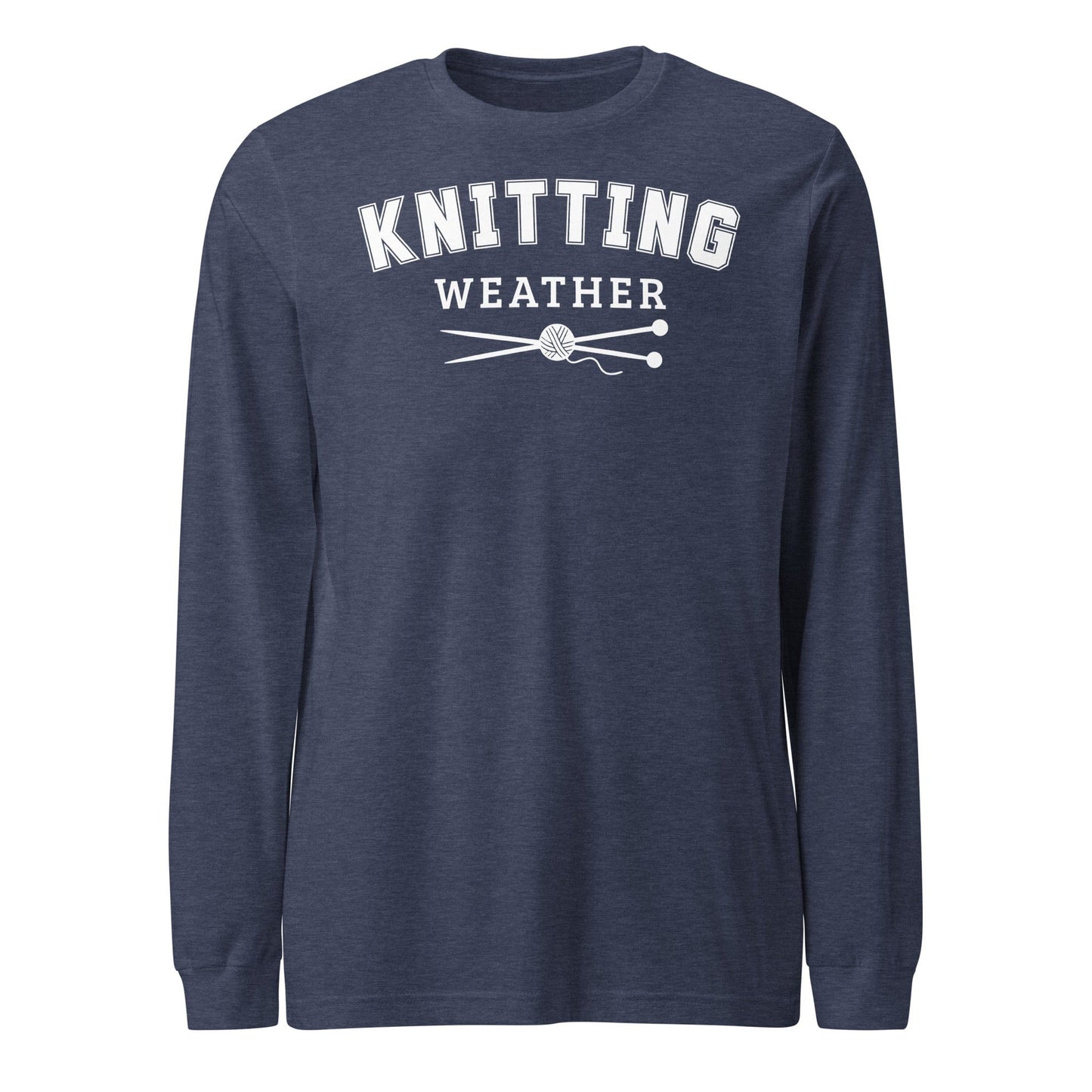 Knitting Weather Long Sleeve Tee Heather Navy / S