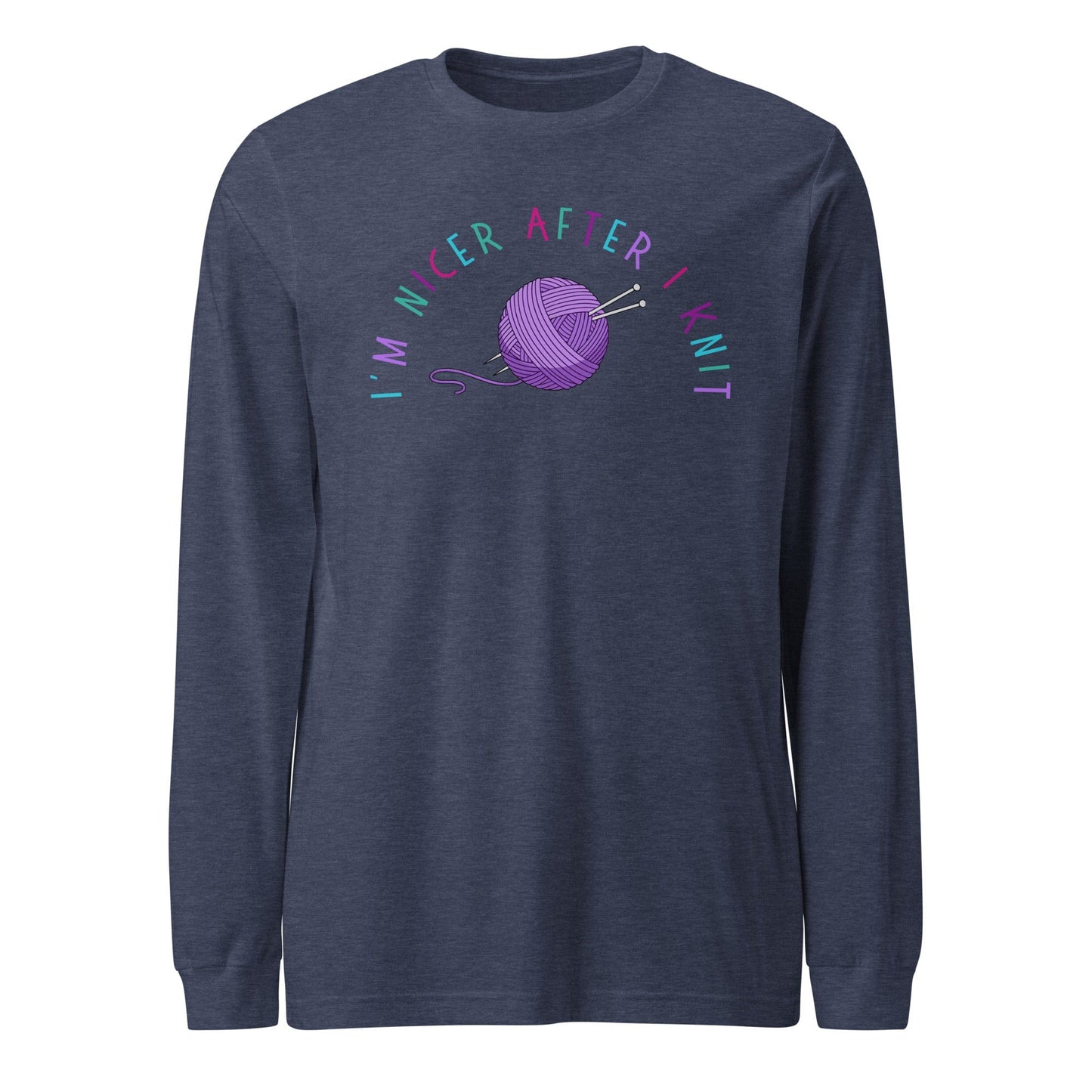 Nicer After Knit Long Sleeve Tee Heather Navy / S