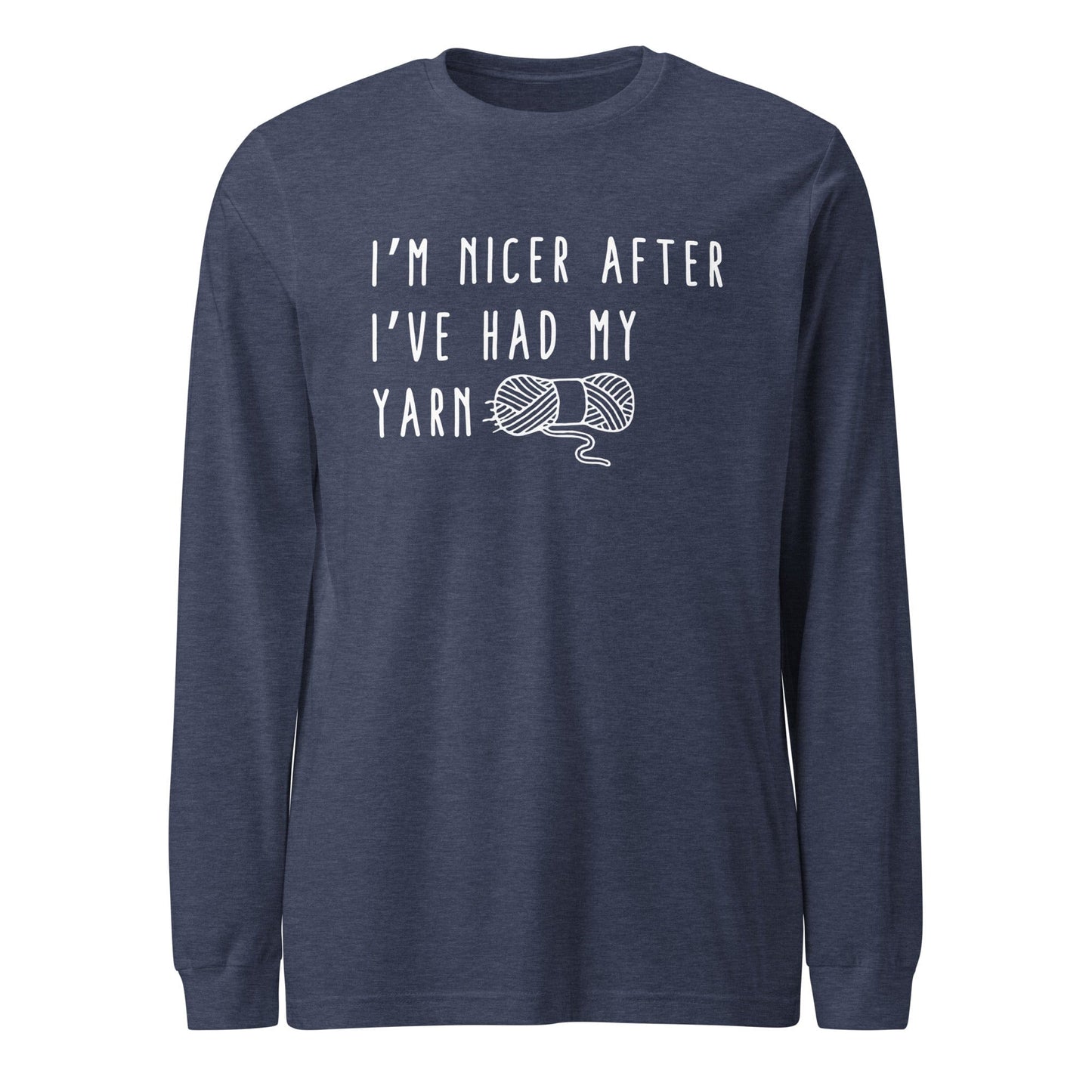 Nicer After Yarn Long Sleeve Tee Heather Navy / S