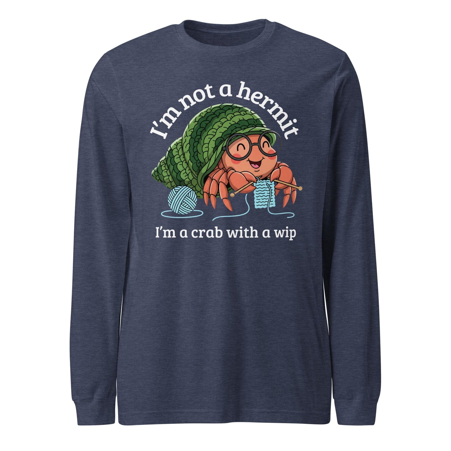 Not A Hermit Long Sleeve Tee Heather Navy / S