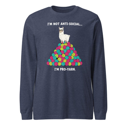 Pro Yarn Long Sleeve Tee Heather Navy / S