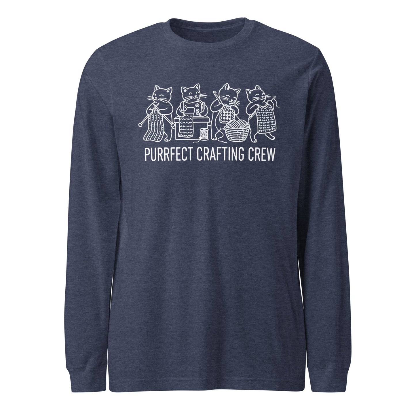 Purrfect Long Sleeve Tee Heather Navy / S