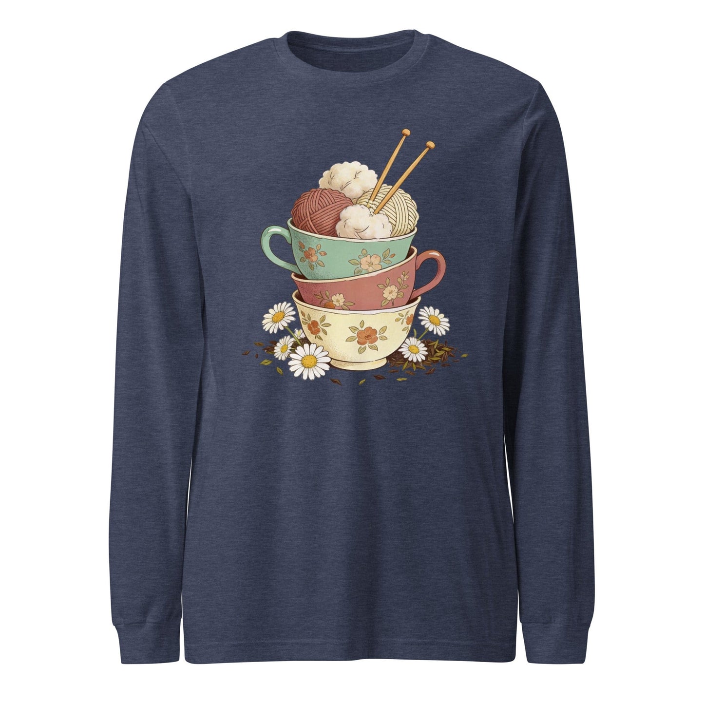 Sip 'n' Stitch Long Sleeve Tee Heather Navy / S