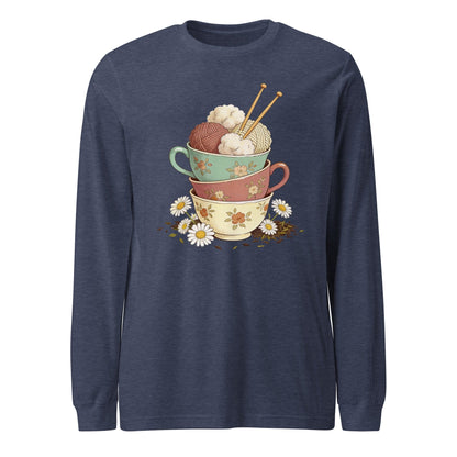 Sip 'n' Stitch Long Sleeve Tee Heather Navy / S