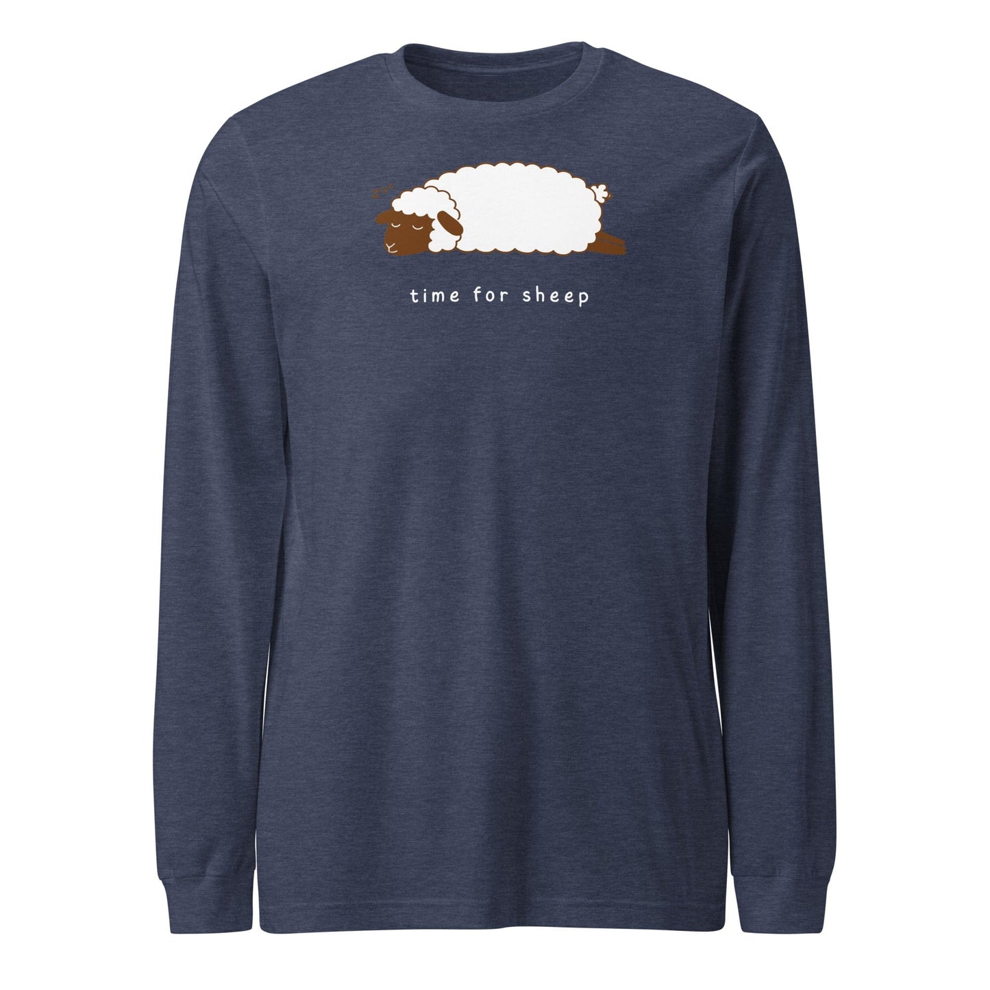 Time for Sheep Long Sleeve Tee Heather Navy / S