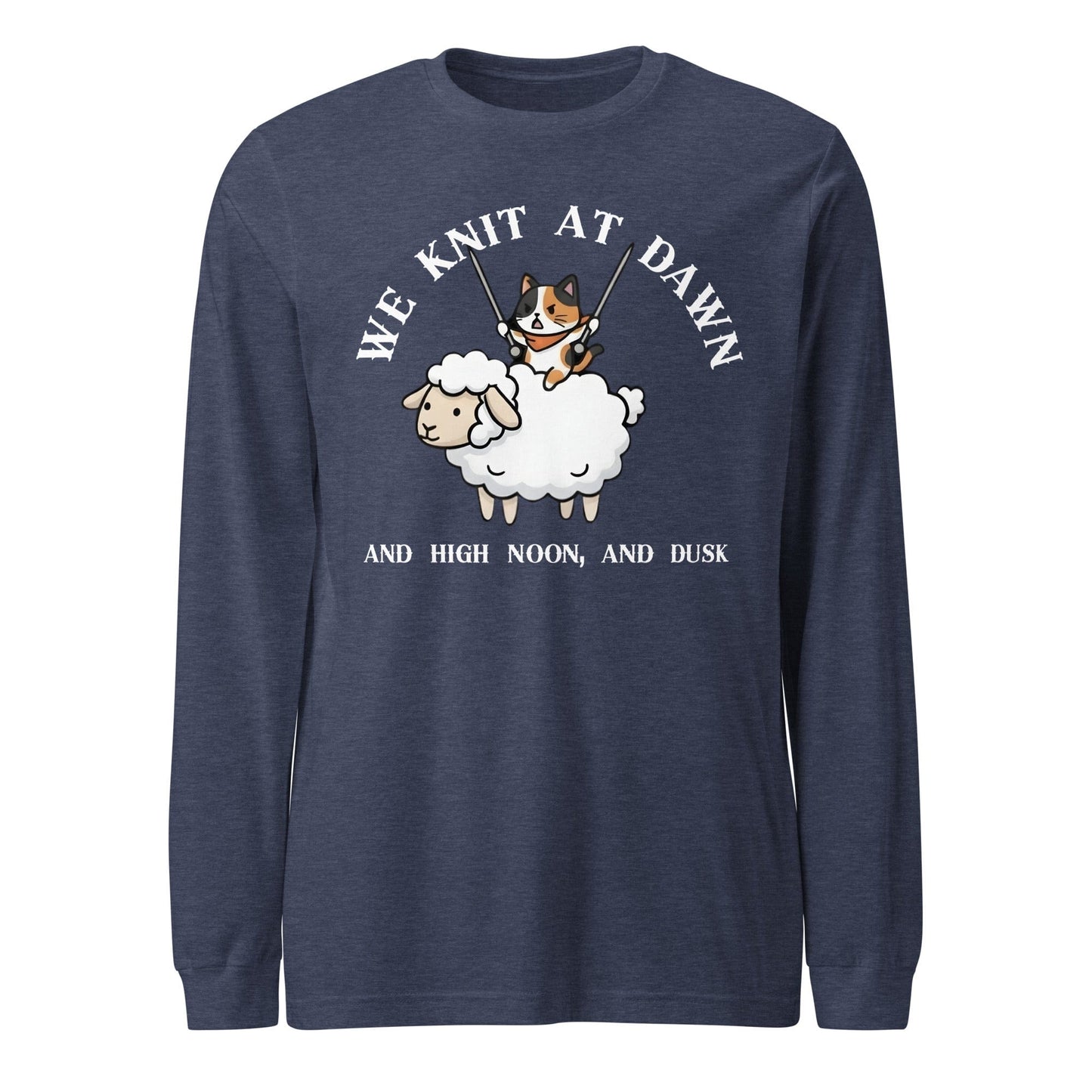 We Knit At Dawn Long Sleeve Tee Heather Navy / S