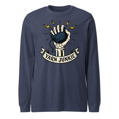 Yarn Junkie Long Sleeve Tee Heather Navy / S