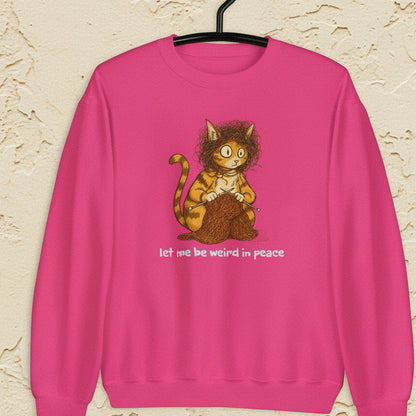 Be Weird in Peace Sweatshirt Heliconia / S