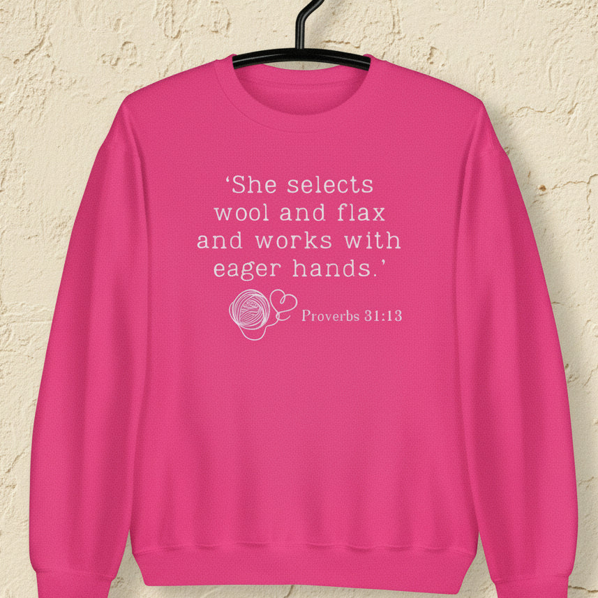 Christian Proverb Sweatshirt Heliconia / S