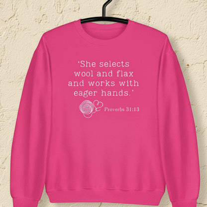 Christian Proverb Sweatshirt Heliconia / S