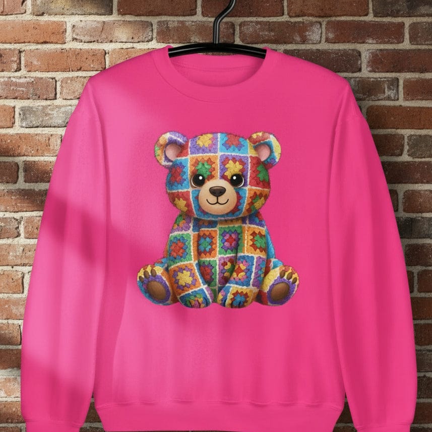 Crochet Bear Sweatshirt Heliconia / S