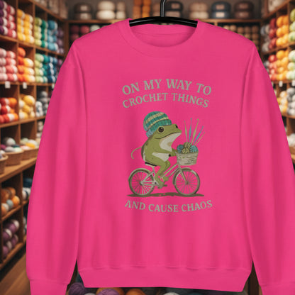 Crochet & Chaos Sweatshirt Heliconia / S