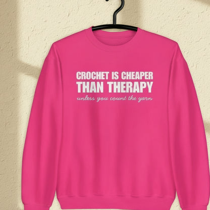 Crochet is Cheaper Sweatshirt Heliconia / S