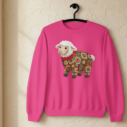 Crochet Sheep Sweatshirt Heliconia / S