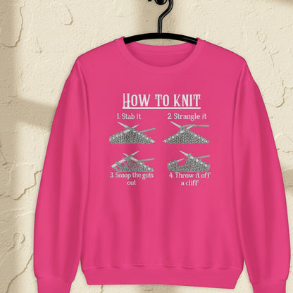 Funny How to Knit Sweatshirt Heliconia / S