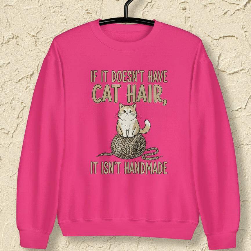 Handmade = Cat Hair Sweatshirt Heliconia / S