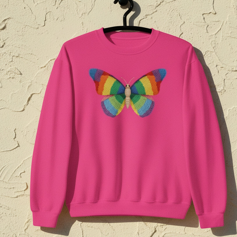 Knitted Butterfly Sweatshirt Heliconia / S