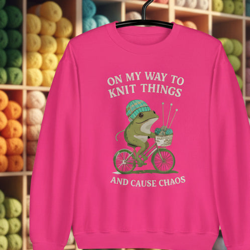 Knitting & Chaos Sweatshirt Heliconia / S