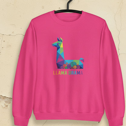 Llama Drama Sweatshirt Heliconia / S