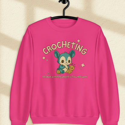 Punching People Is Frowned Upon Sweatshirt Heliconia / S