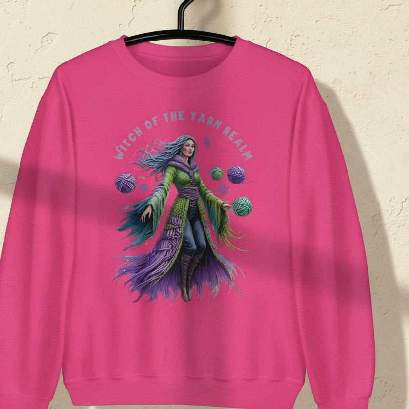 Witch of the Yarn Realm Sweatshirt Heliconia / S
