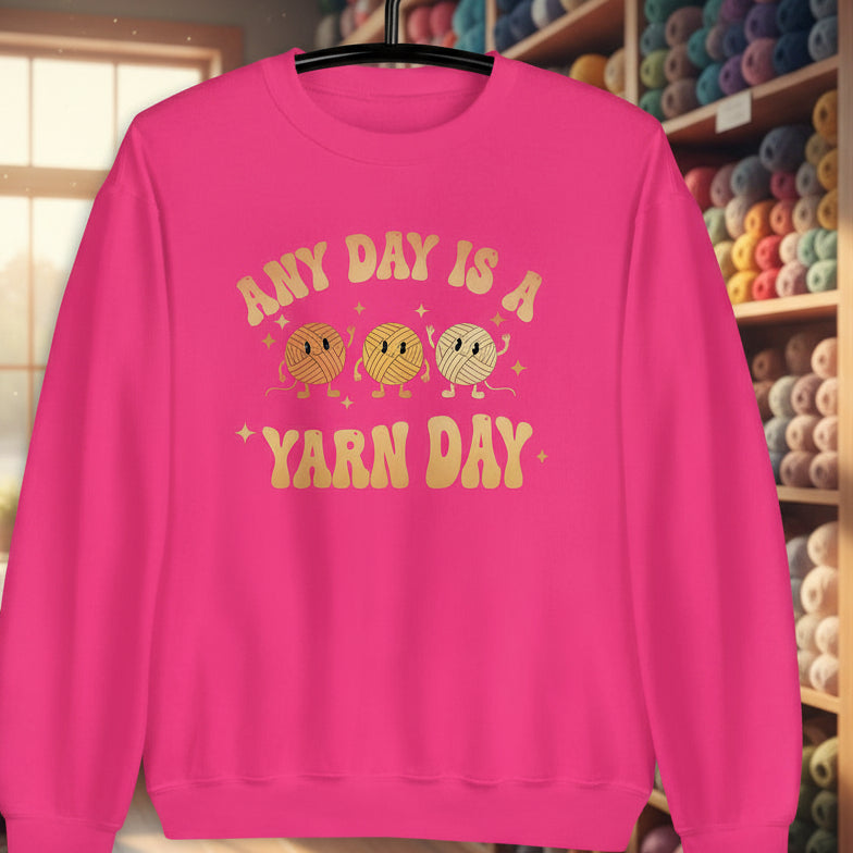 Yarn Day Sweatshirt Heliconia / S