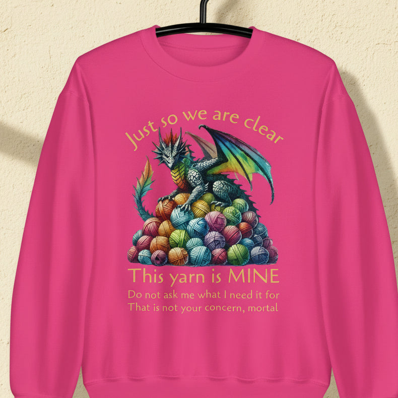 Yarn Dragon With Slogan Sweatshirt Heliconia / S
