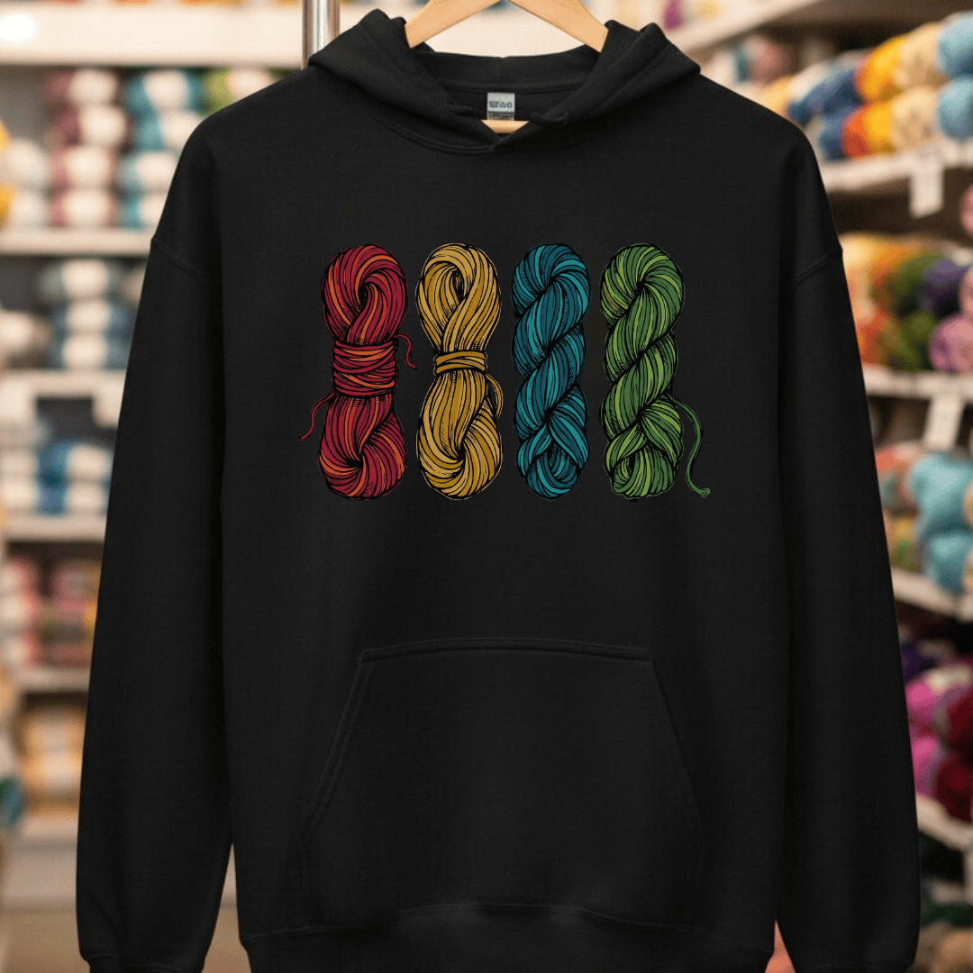4 Sketched Skeins Hoodie Black / S