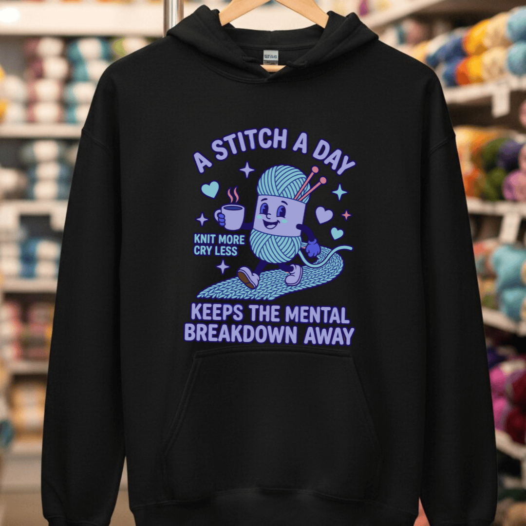 A Stitch A Day Hoodie Black / S