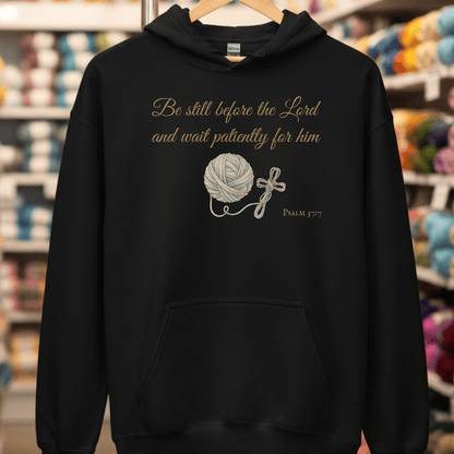 Be Still Psalm 37:7 Hoodie Black / S