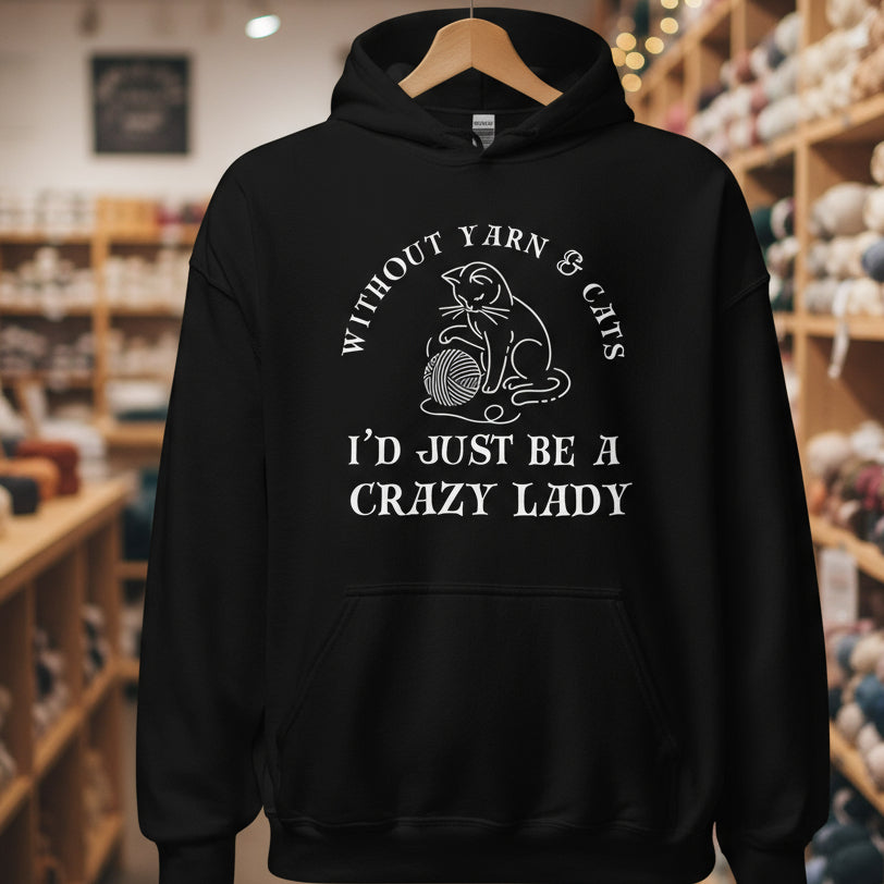 Cats & Yarn Hoodie Black / S