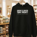 Crocheting is Cheaper Hoodie Black / S