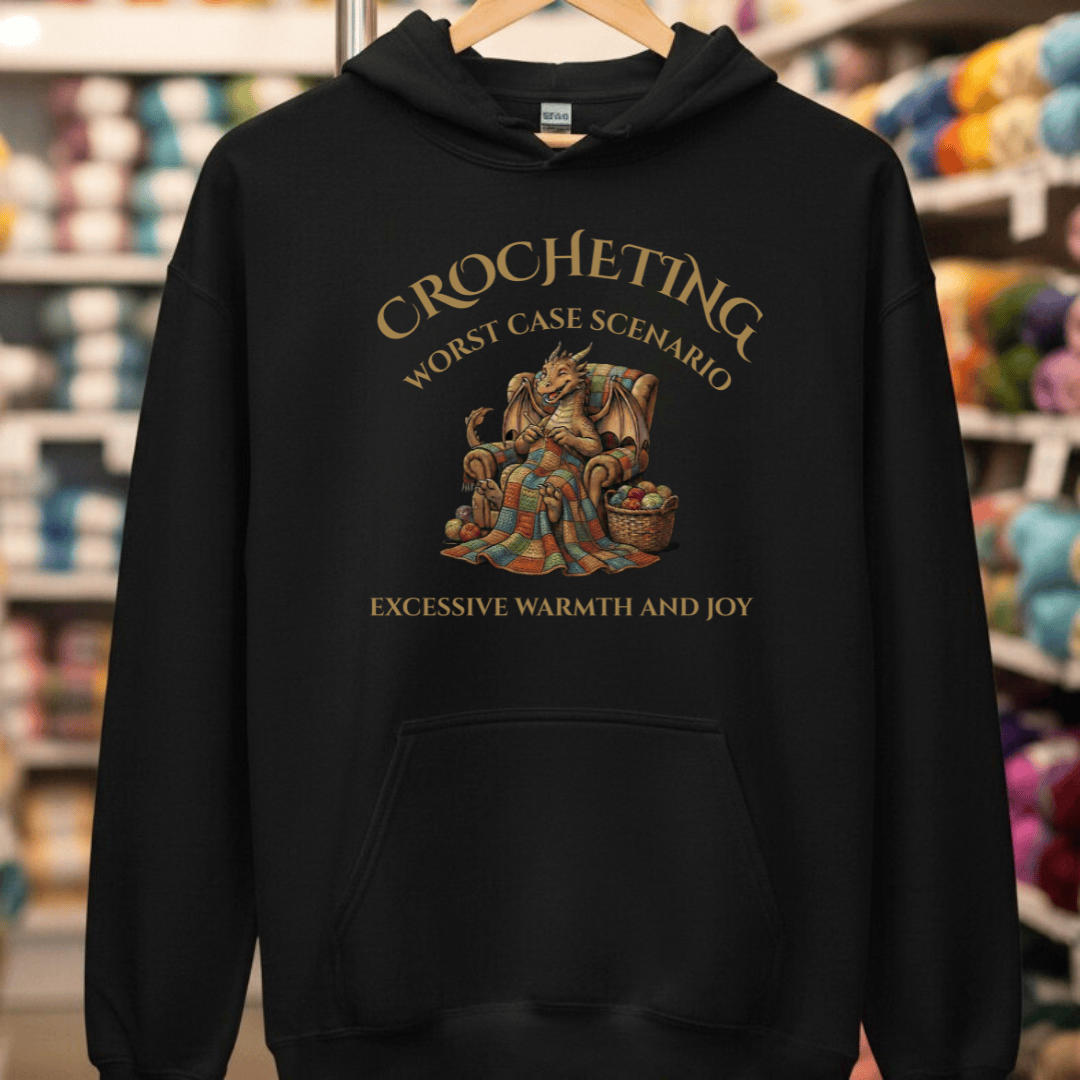 Crocheting Scenario Hoodie Black / S