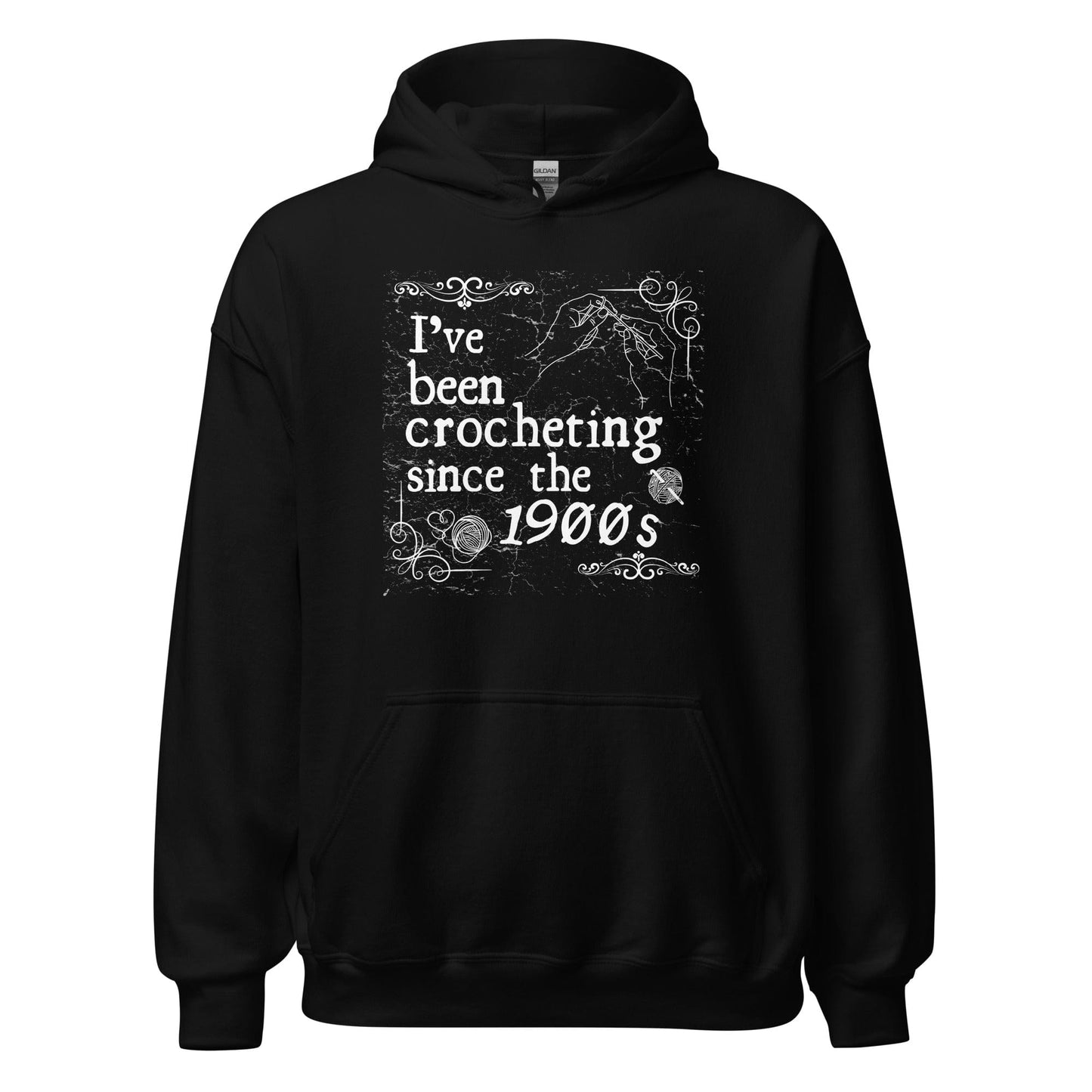 Crocheting Since the 1900s Hoodie Black / S