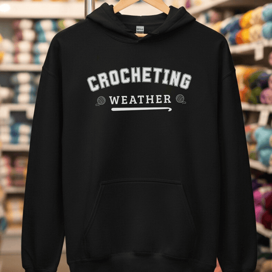 Crocheting Weather Hoodie Black / S