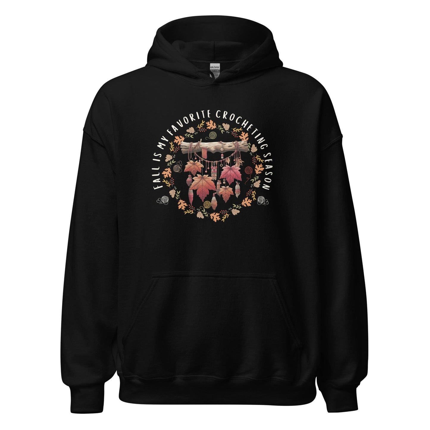 Fall is my Crocheting Season Hoodie Black / S