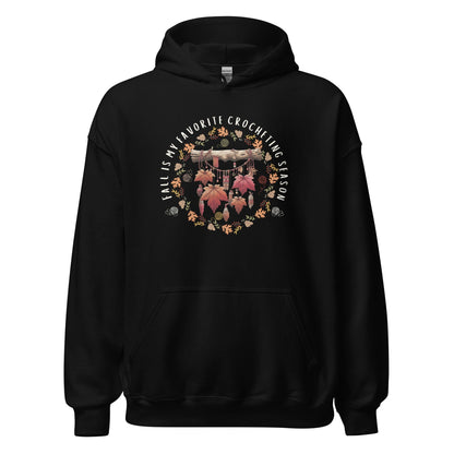 Fall is my Crocheting Season Hoodie Black / S