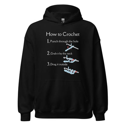 How to Crochet Hoodie Black / S