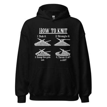How to Knit Hoodie Black / S