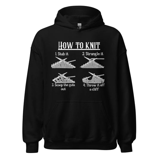How to Knit Hoodie Black / S