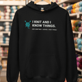 I Knit & Know Things Hoodie Black / S