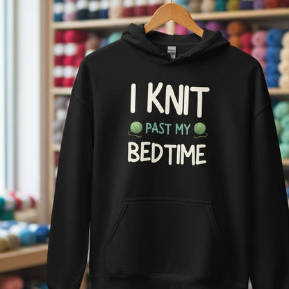 I Knit Past My Bedtime Hoodie Black / S