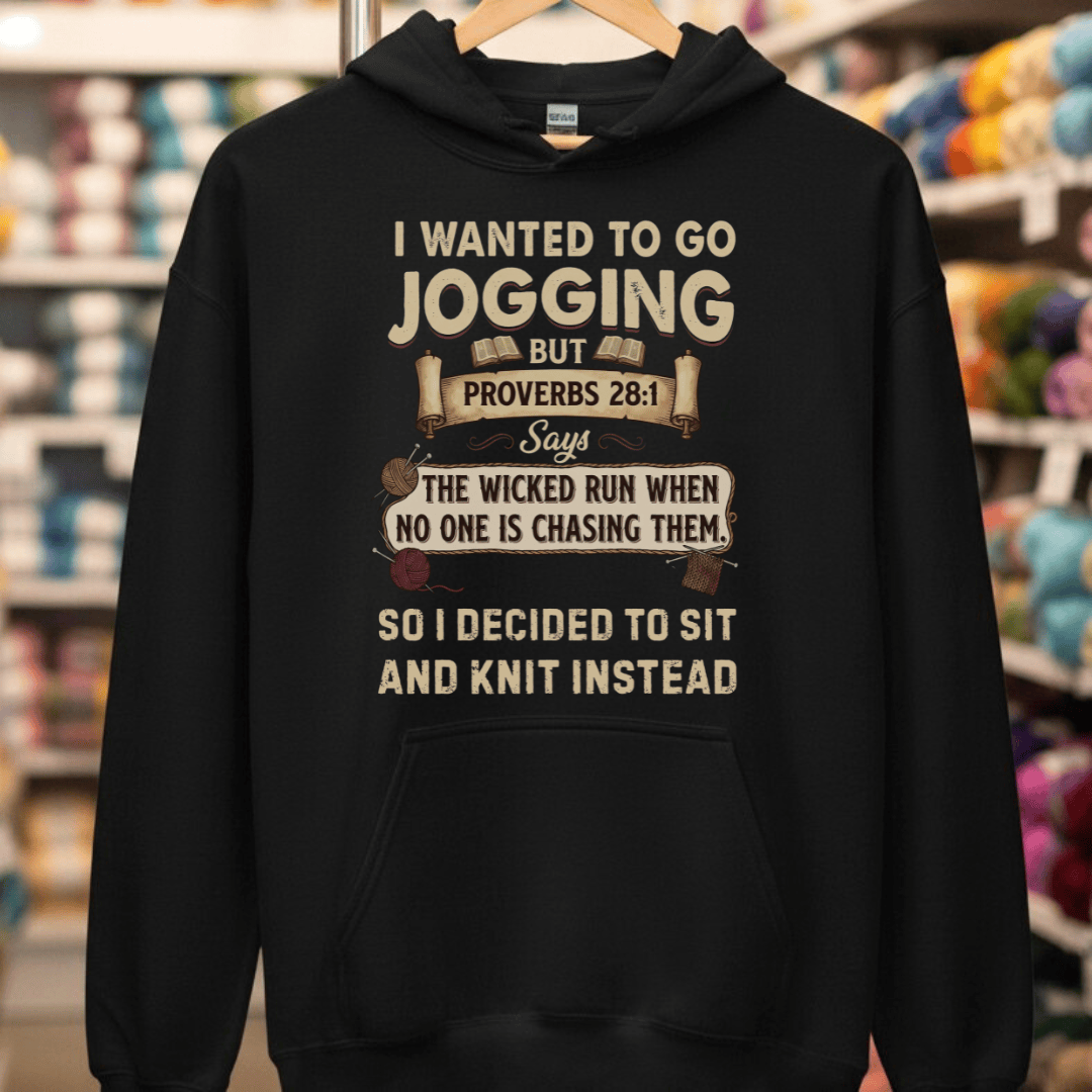 Jogging Proverb 28:1 Hoodie Black / S