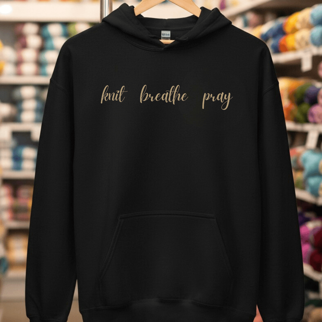 Knit Breathe Pray Hoodie Black / S