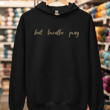 Knit Breathe Pray Hoodie Black / S