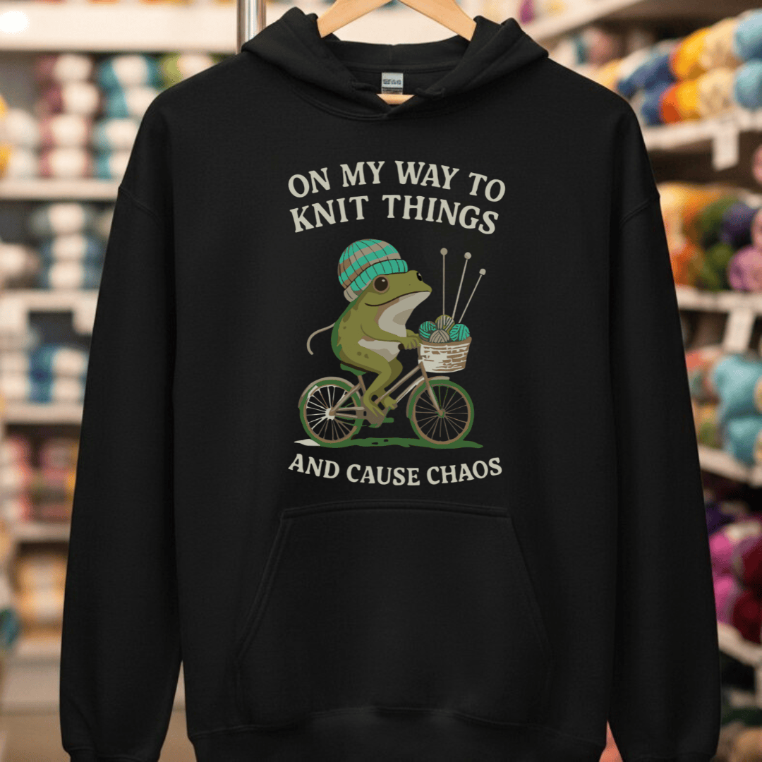 Knitting & Chaos Hoodie Black / S