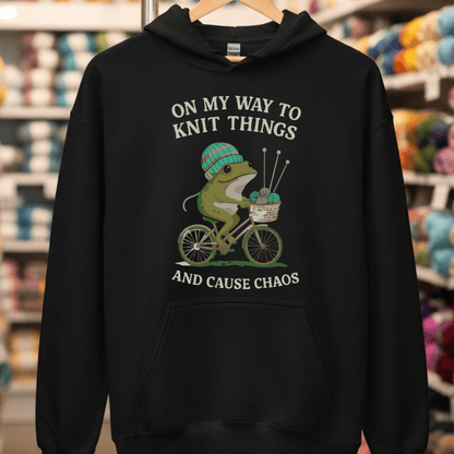 Knitting & Chaos Hoodie Black / S
